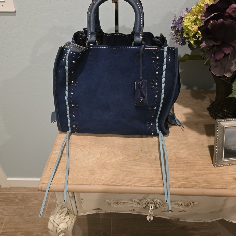 1941 COACH ROGUE 36 BLUE SUEDE CUSTOM WITH WHIPSTICH AND RIVETS, VGC - Picture 3 of 14